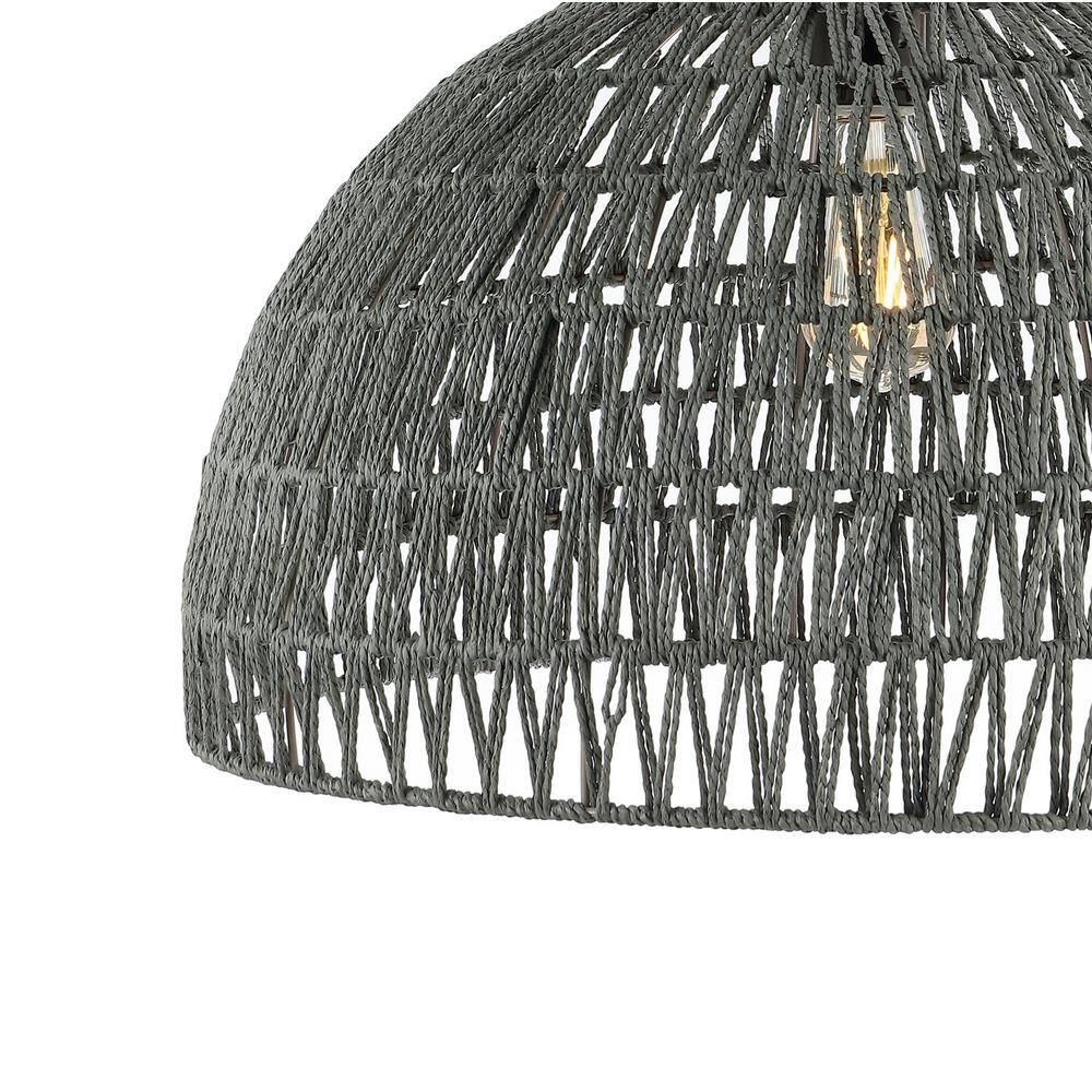 Campana 20" Grey-Black Bohemian Modern LED Pendant