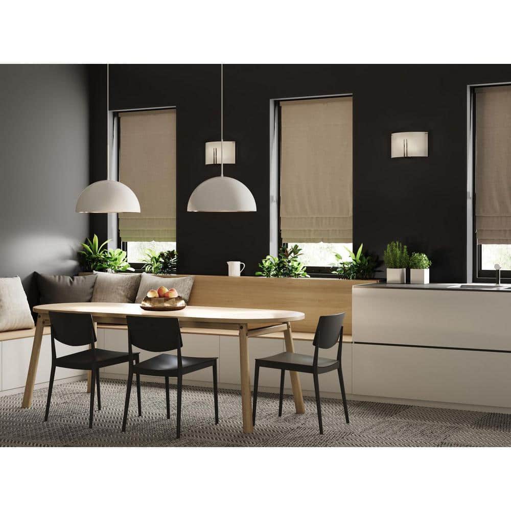 Modern Matte Black Glass Sconce with Etched Shade