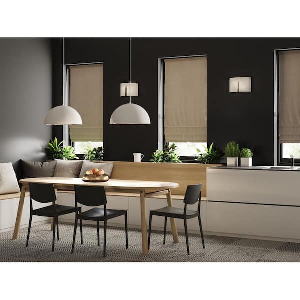 Perimeter Collection 23.62 in. 1-Light White Mid-Century Modern Pendant with metal Shade