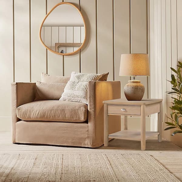 Alburgh 24 in. Natural Finish Square Wood End Table