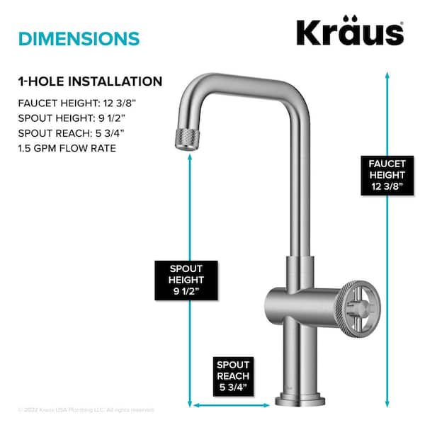KRAUS Urbix Industrial Single Handle Kitchen Bar ...