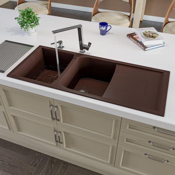 Custom Double Drainboard Sink - Pure Copper