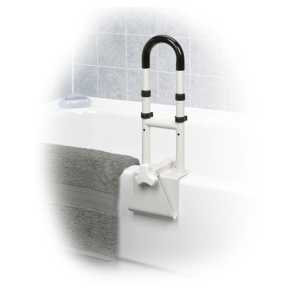 Adjustable White Stainless Steel Bathtub Grab Bar Safety Rail