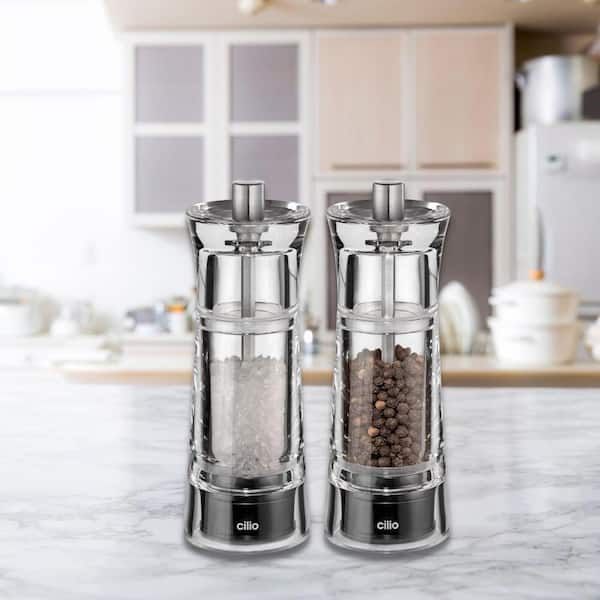 Automatic Salt and Pepper Grinder Set Electric Adjustable Spice Mill  Kitchen Gadgets and Accessories Transparent Spice