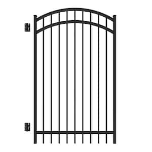 Natural Reflections 6 ft. x 4 ft. Black Aluminum Heavy-Duty Arched Fence Gate