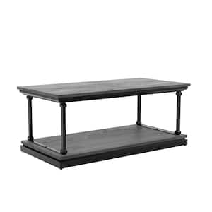 Blue River 47.25 in. Antique Gray and Black Rectangle Wooden Coffee Table