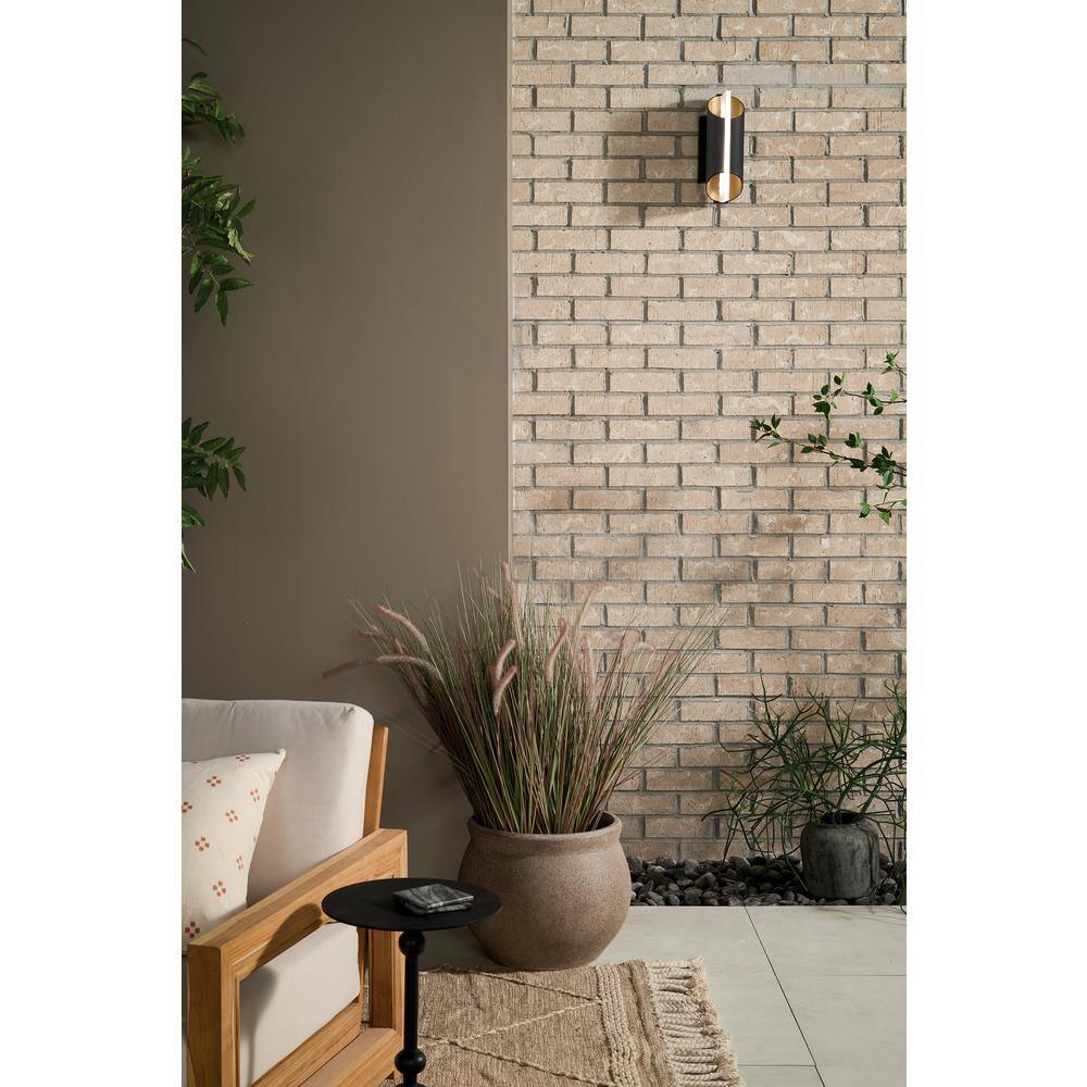 Astalis 12" Black Textured LED Cylinder Wall Sconce
