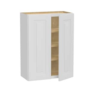 Grayson Pacific White Painted Plywood Shaker Assembled 3 Shelf Wall Kitchen Cabinet Sft Cs 24 in W x 12 in D x 36 in H