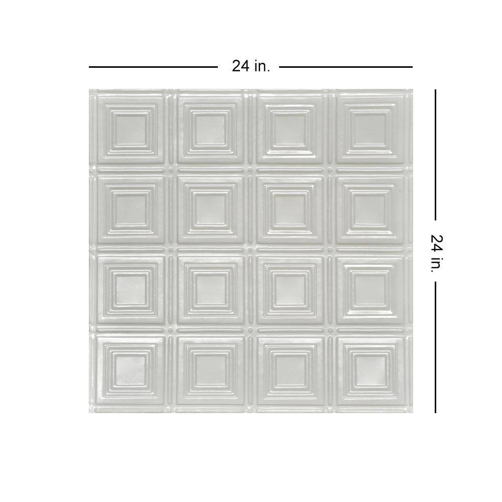 Eggshell White 2 ft x 2 ft Tin Ceiling Tile Set
