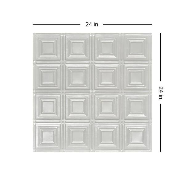 American Tin Ceilings 24-in x 24-in 5-Pack Creamy White Satin Metal/Tin 15/16-in Surface-Mount Panel Ceiling Tiles American Tin Ceilings 24-in x 24-in 5-Pack Creamy White Satin Metal/Tin 15/16-in Surface-Mount Panel Ceiling Tiles