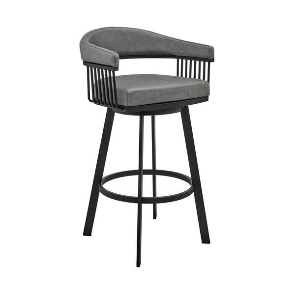 Armen Living Bronson 26 in. Counter Height Low Back Swivel Bar Stool in