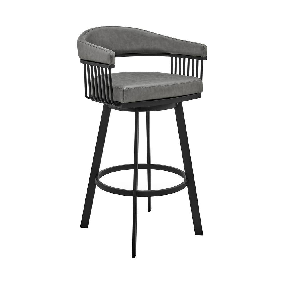 Armen Living Bronson 30 in. Bar Height Low Back Swivel Bar Stool in