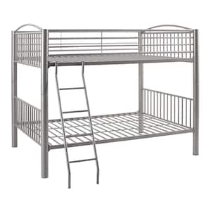 Janvier Pewter Powder Coated Heavy Metal Full Over Full Bunk Bed