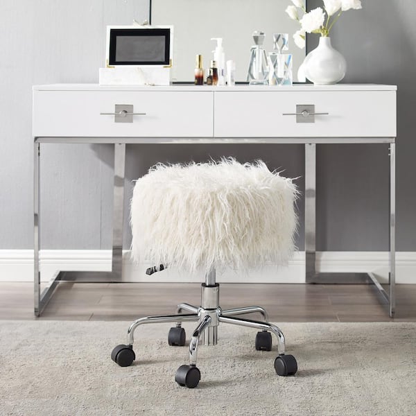 Fur best sale rolling stool