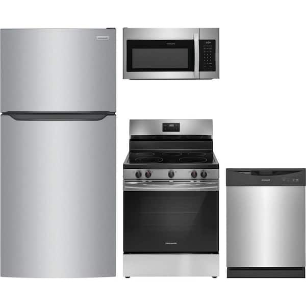 18 cu. ft. Top Freezer Refrigerator with 5 Burner Freestanding Electric Range and Dishwasher