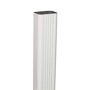 2 in. x 3 in. x 10 ft. High Gloss 80 Degree White Aluminum Downspout