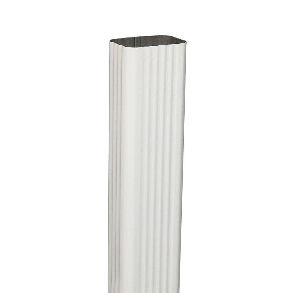 Amerimax Home Products 2 in. x 3 in. x 10 ft. White Aluminum Downspout  2601000120 - The Home Depot