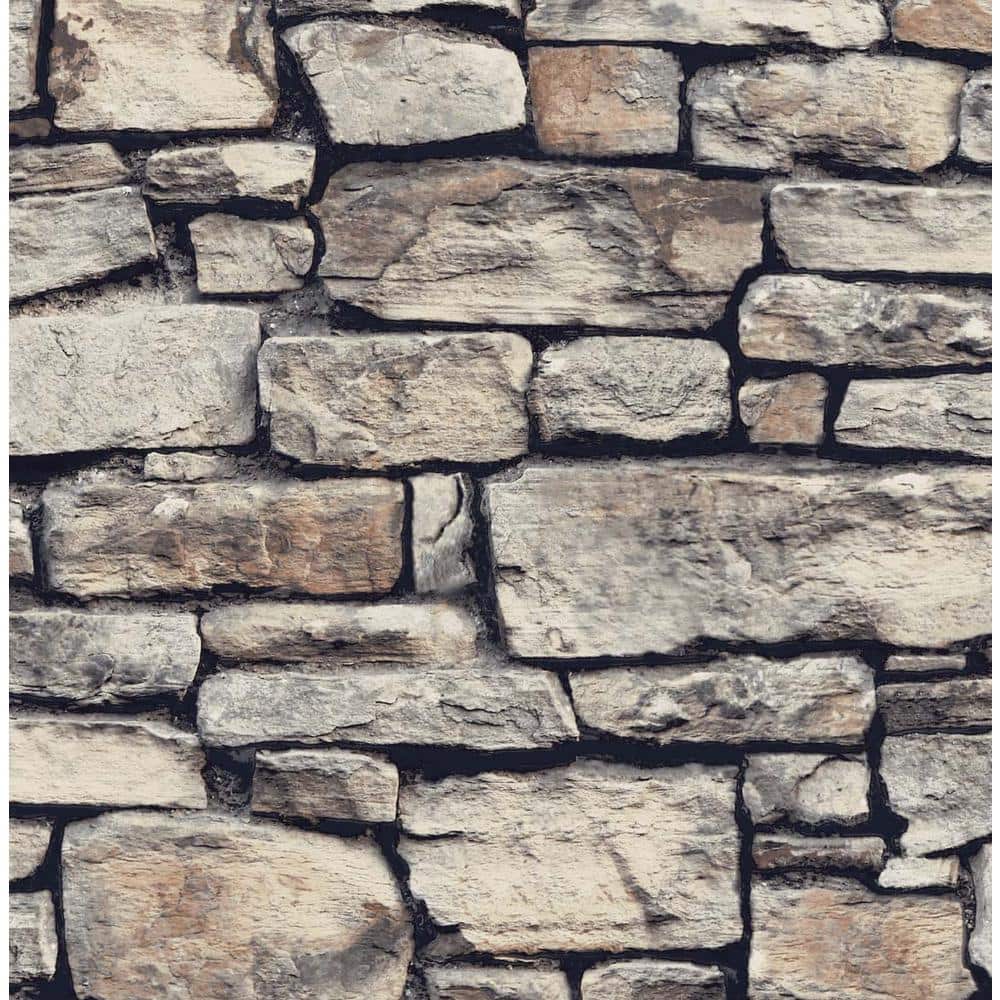Arthouse Cornish Faux Stone Peel and Stick Wallpaper - 20.5 in. W x 18 ft. L - Natural
