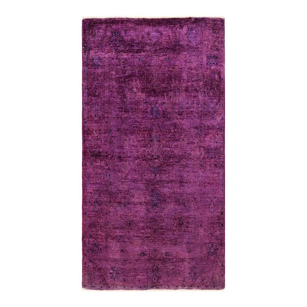 Solo Rugs Vibrance One-of-a-Kind Contemporary Purple 3 ft. 10 in. x 5 ft. 10 in. Overdyed Area Rug