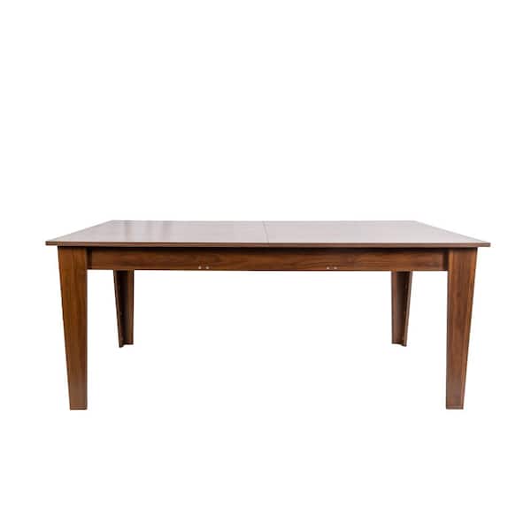 Walnut Particle Board 106.5 in. Pedestal Base Dining Table Seats 8 durable construction easy to install