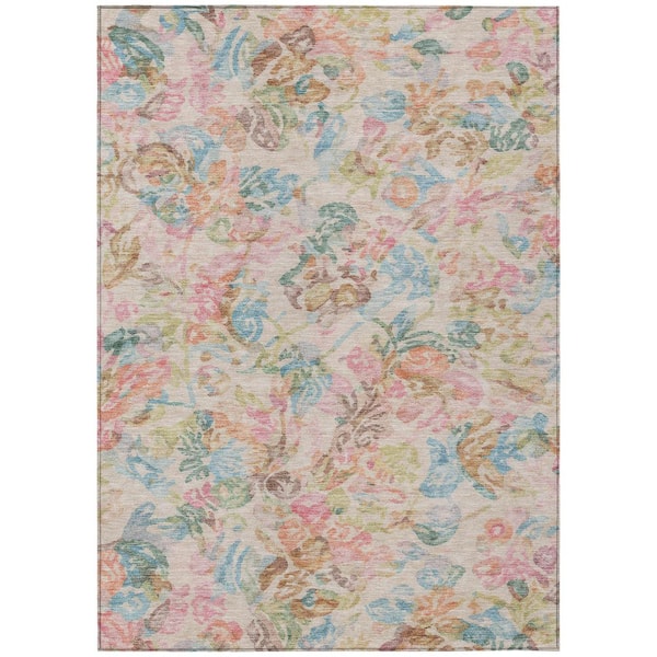 Chantille Machine Washable Indoor/Outdoor Abstract ACN2723 Pink 8 ft. x 10 ft. Area Rug