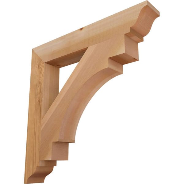 Ekena Millwork 3.5 in. x 26 in. x 26 in. Western Red Cedar Merced Traditional Smooth Bracket