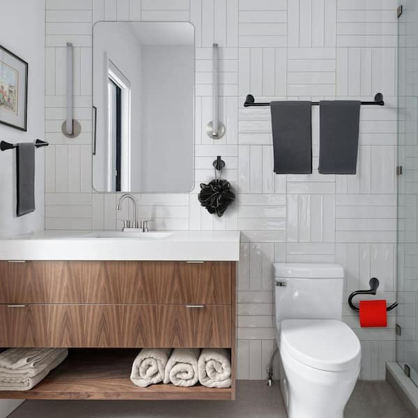 6-Piece Bath Hardware Set with Towel Bar, Toilet Paper Holder and Towel Hook in Oil Rubbed Bronze