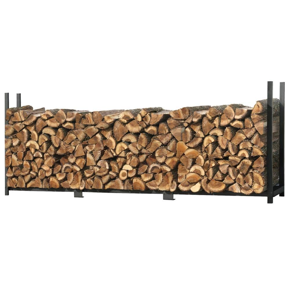 Ultra-Duty Black Steel 12 ft Firewood Log Rack