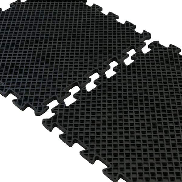 Rubber-Cal Eco-Drain 5/8 in. x 20 in. x 20 in. Black Interlocking Rubber  Tiles Commercial Floor Mat (16-Pack, 44.44 sq. ft.) 03-241-16pk - The Home  Depot