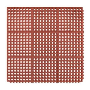 Kitchen Performa Red GreaseProof 3 Ft. x 3 Ft. Commercial Floor Mat