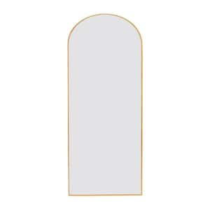 71 in. H x 27.5 in. W Modern Arched Shape Framed Gold Standing Mirror Full Length Floor Mirror