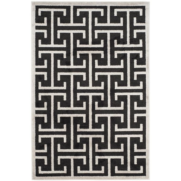 SAFAVIEH Amherst Anthracite/Light Gray 4 ft. x 6 ft. Geometric Area Rug