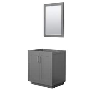 Miranda 29.25 in. W x 21.75 in. D x 33 in. H Single Sink Bath Vanity Cabinet without Top in Dark Gray with 24 in. Mirror
