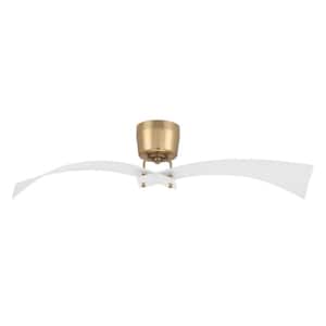 Tern 52 in. White/Satin Brass Ceiling Fan w/Remote Control, Smart Wi-Fi Enabled, works with Alexa & Smart Home Devices