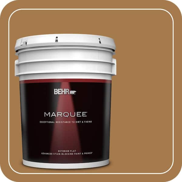 BEHR MARQUEE 5 gal. Home Decorators Collection #HDC-CL-18A Butter Caramel Flat Exterior Paint & Primer