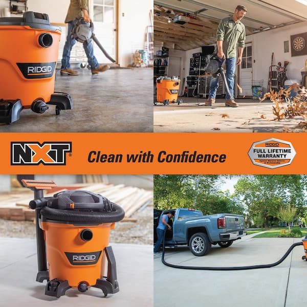12 Gal. 6.0 Peak HP NXT Shop Vacuum HD1280C Wet Dry Vac with Detachable Blower, Filter, 20 ft. Hose and Accessories