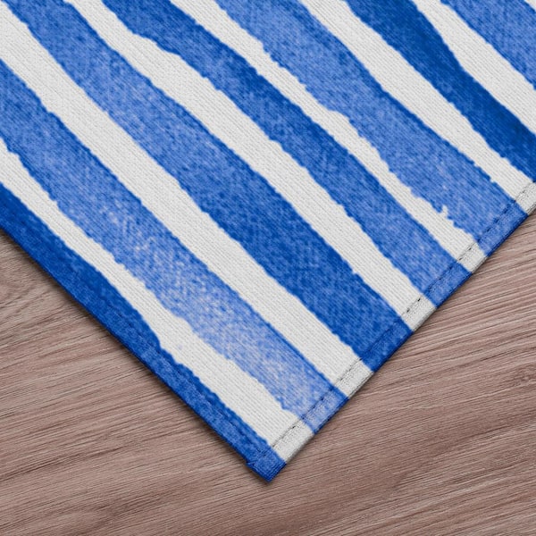 Surfside 9 ft. x 12 ft. Blue Geometric Indoor/Outdoor Area Rug