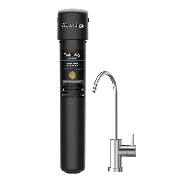 Waterdrop 17UB 24000 Gal. Under-Sink Water Filter System, NSF/ANSI 42 Certified, with Dedicated Brushed Nickel Faucet