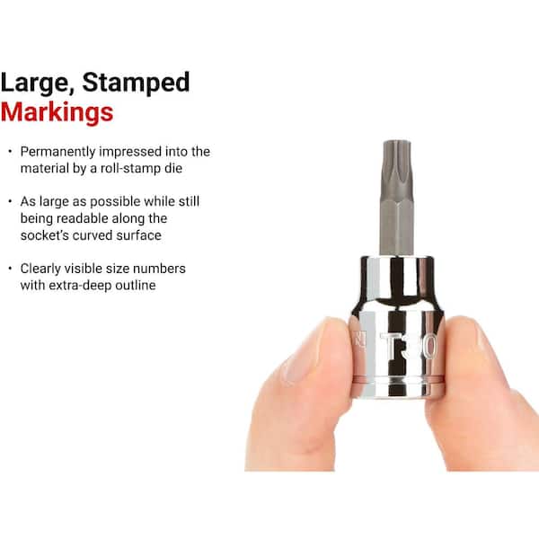TEKTON 3/8 in. Drive x M4 Long Triple Square Bit Socket SHB18404