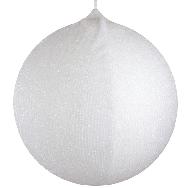 Inflatable Tinsel Christmas Ball Ornament Outdoor Decoration - 23.5 in. White