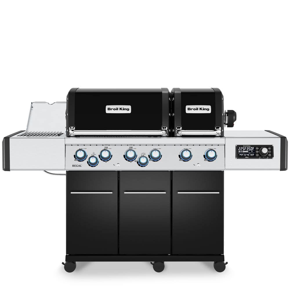 Regal Q 690 Pro IR 6-Burner Propane Gas Grill in Stainless Steel with Side Burner and Rear Rotisserie Burner