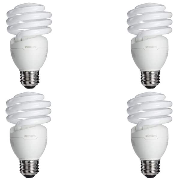 Philips 75-Watt Equivalent T2 Spiral CFL Light Bulb Soft White (4-Pack) (E*)