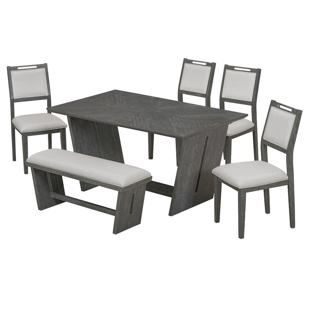 6-Piece Solid Wood Outdoor Conversation Patio Furniture Set with Beige Cushions price history on PriceWatchPro