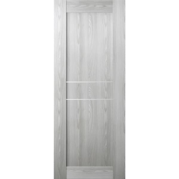 Belldinni Vona 07 2HN 32 in. W x 80 in. H x 1-3/4 in. D 1-Panel Solid Core Ribeira Ash Prefinished Wood Interior Door Slab
