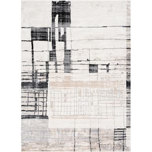 Alpha Beige 8 ft. x 10 ft. Abstract Indoor Area Rug