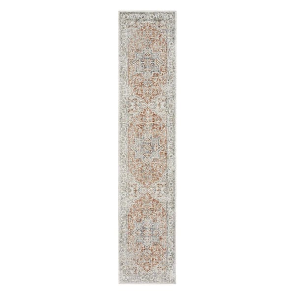 2 ft. x 10 ft. Gold Oriental Washable Area Rug Runner Rug