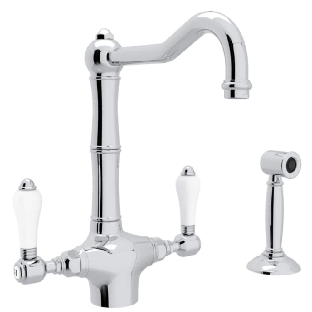 UPC 824438198470 product image for 2-Handle Single Hole Italian Kitchen Standard Kitchen Faucet with Side Spray in  | upcitemdb.com