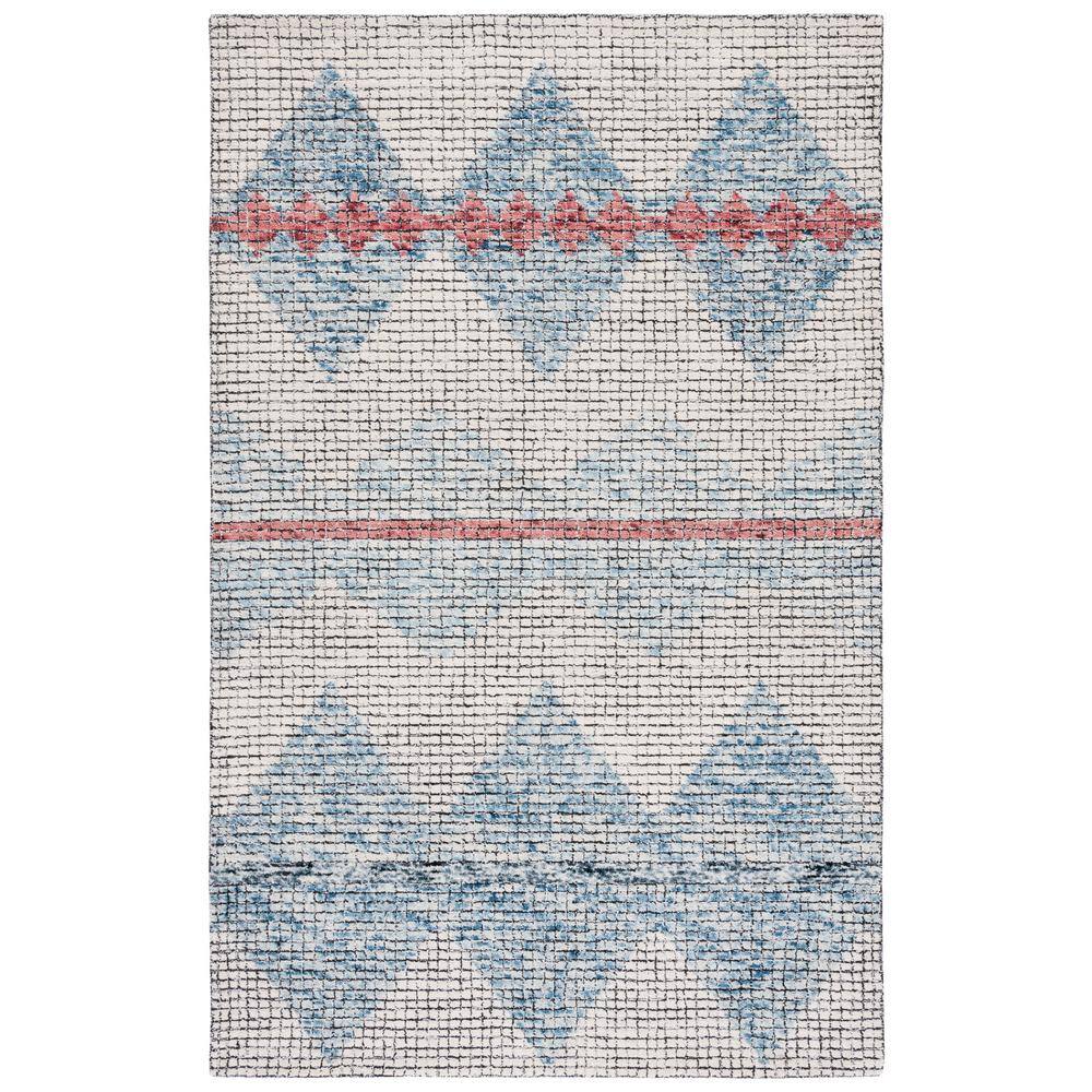 4 Tile Rug SAFAVIEH Abstract Ivory/Blue 4 ft. x 6 ft. Aztec Tile Area Rug ABT479M ...