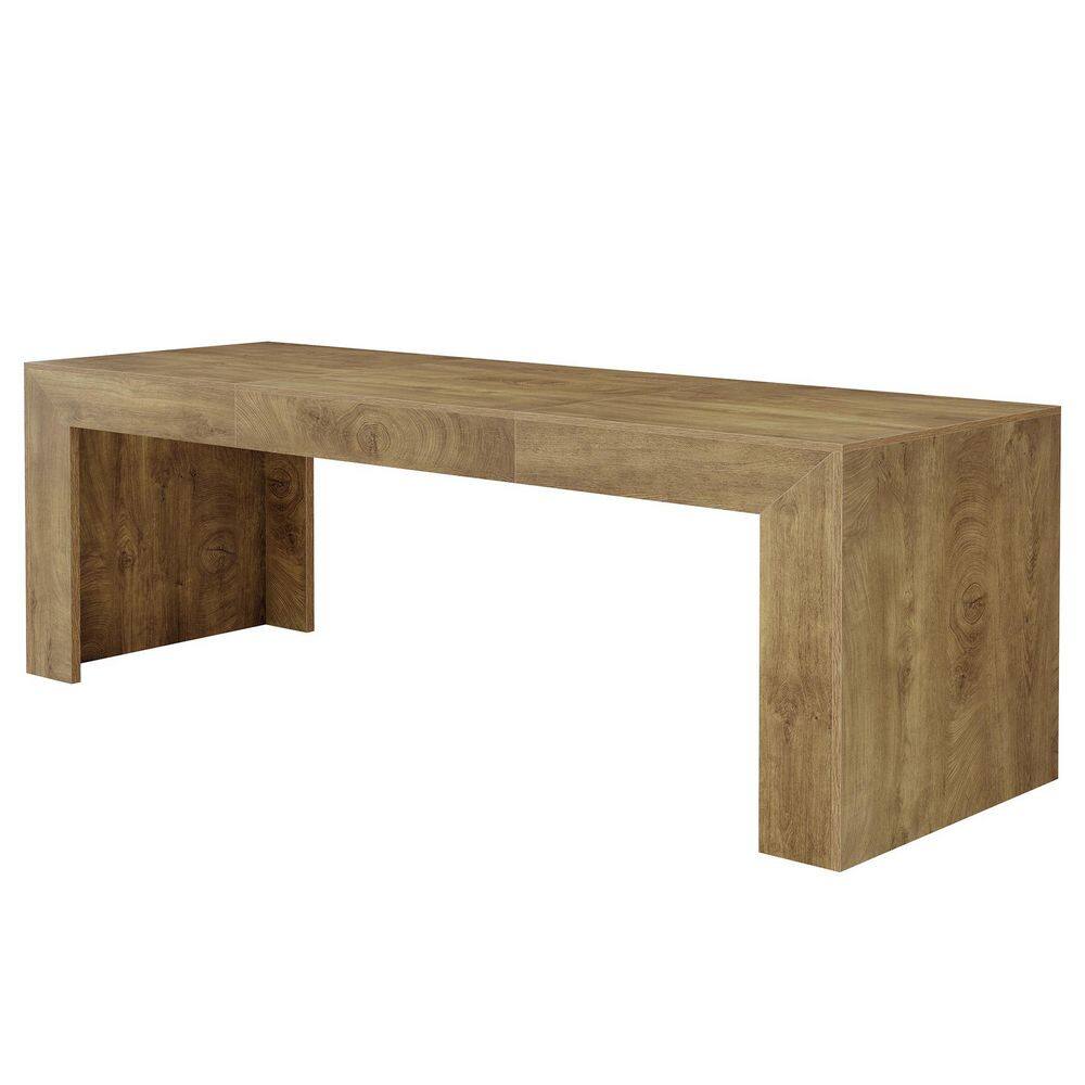 Roesler Farmhouse Brown Wood 78.7 in. Double Pedestal Base Dining Table Seats 8 for Kitchen,Dining Room,Living Room price history on PriceWatchPro