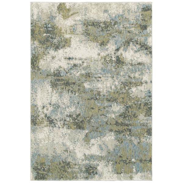 AVERLEY HOME Everette Blue/Green 6 ft. x 9 ft. Abstract Area Rug